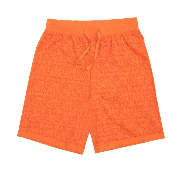 Short jersey bimbo arancio stampa sole mare