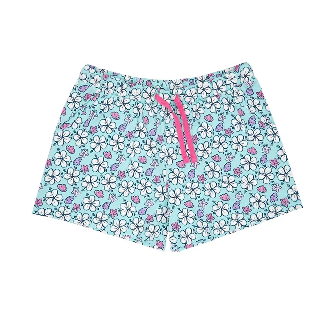 Chicco short bimba jersey azzurro stampa floreale