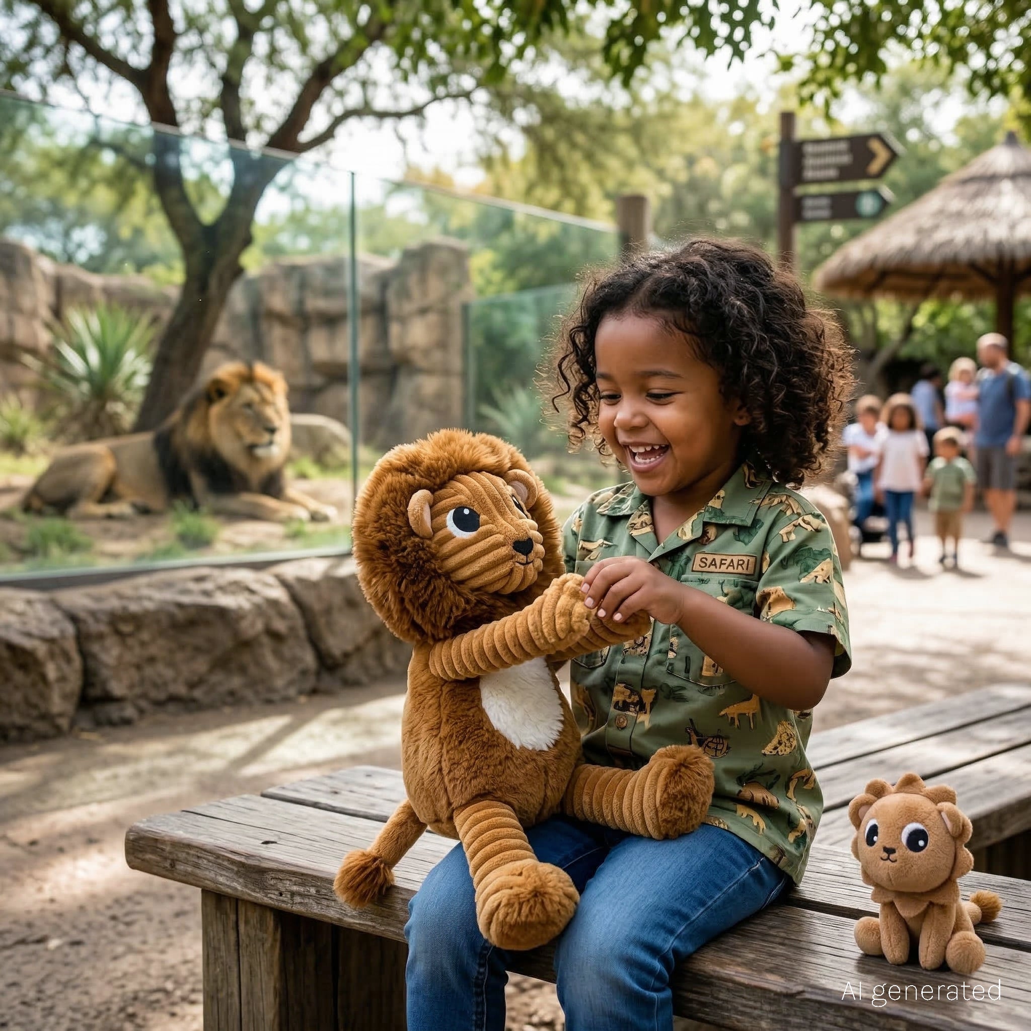 Les Deglingos Graou peluche leone marrone papà e bebè