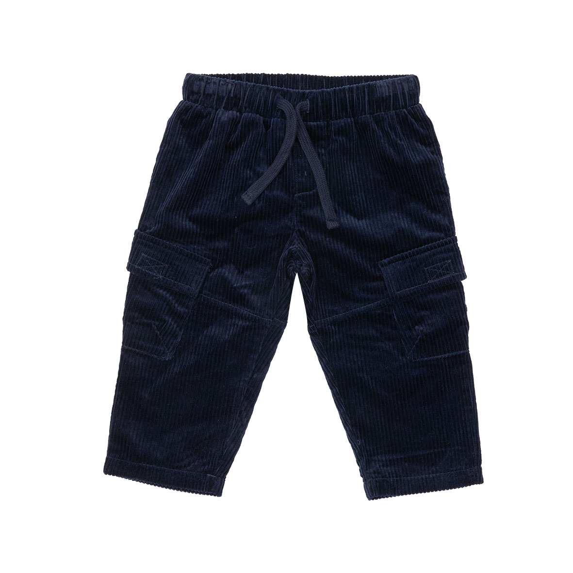 Pantalone velluto bimbo blu costine con coulisse