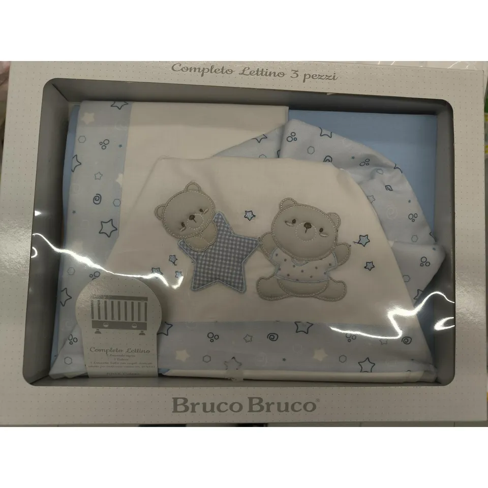 Ellepi Bruco Bruco completo lettino 3pz azzurro orsetti