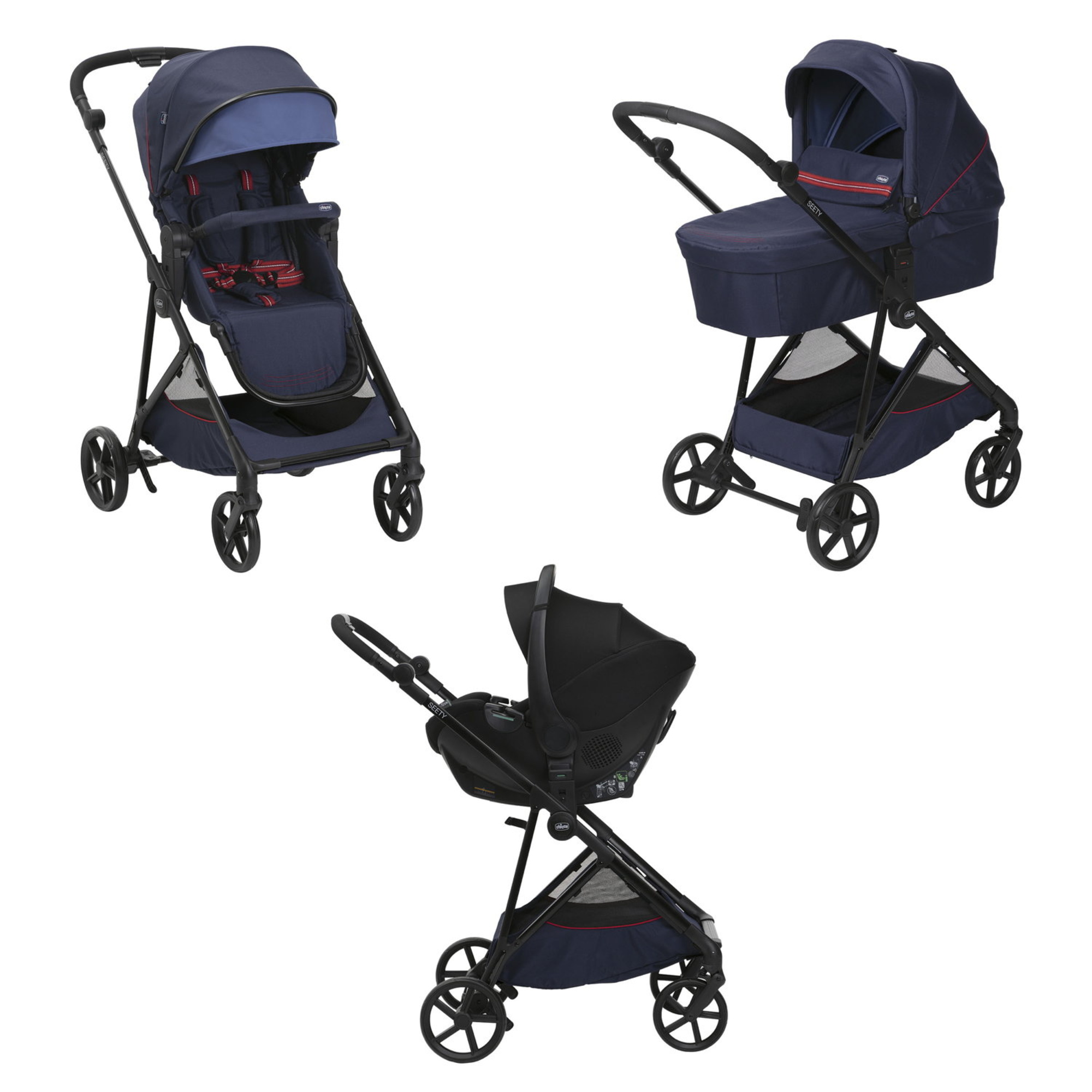 Chicco Seety Passeggino Trio Oxford Blu con Kory