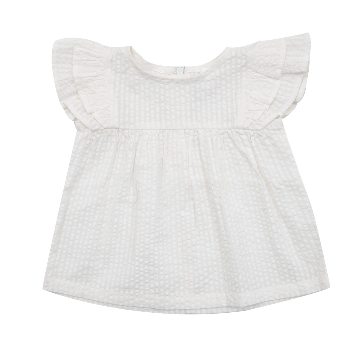 Camicetta bimba giromanica bianca con frill