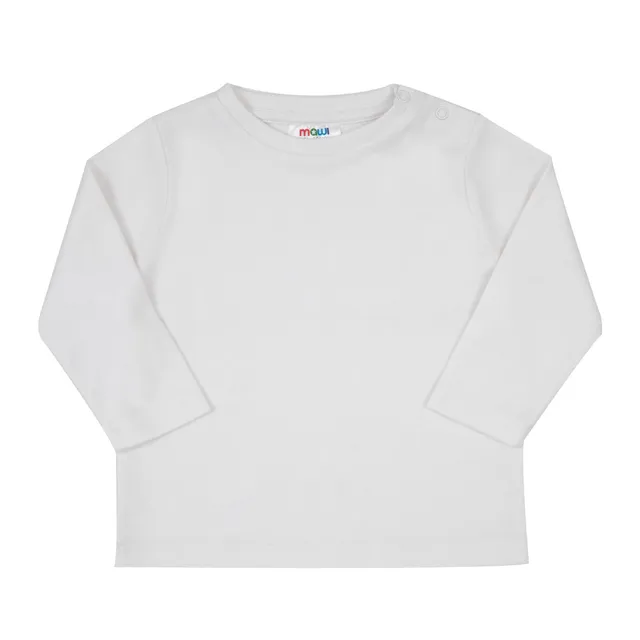 T-shirt bimbo manica lunga bianca girocollo jersey