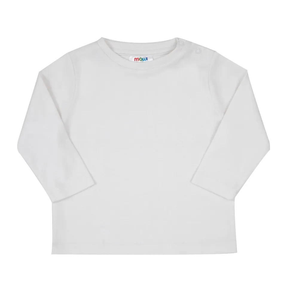 T-shirt bimbo manica lunga bianca girocollo jersey