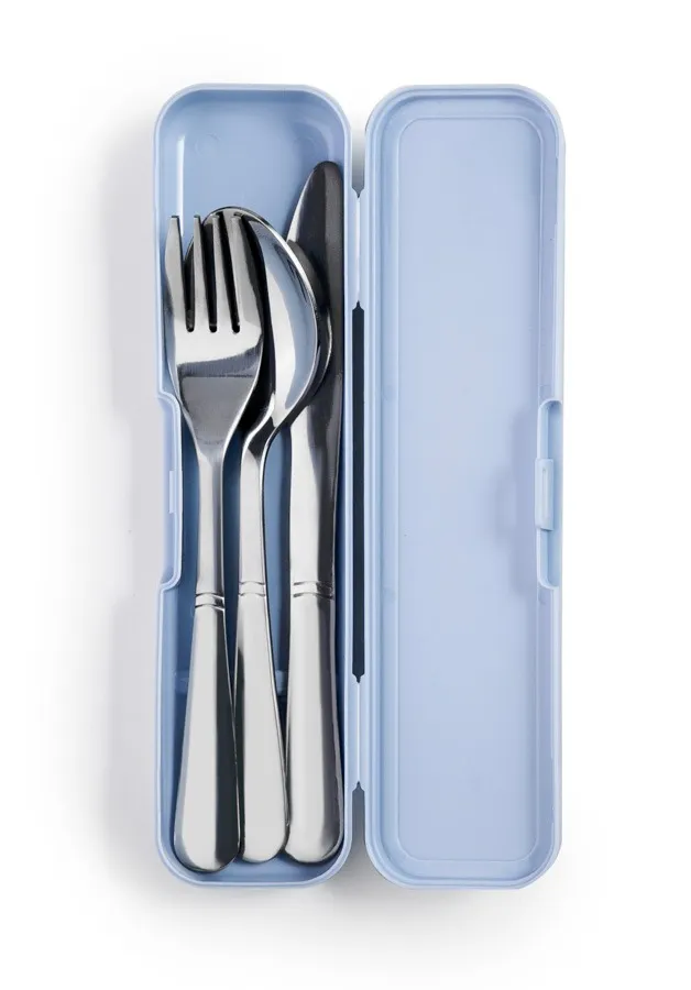 Lunch Away Set 3 Posate Acciaio con Astuccio 20 cm