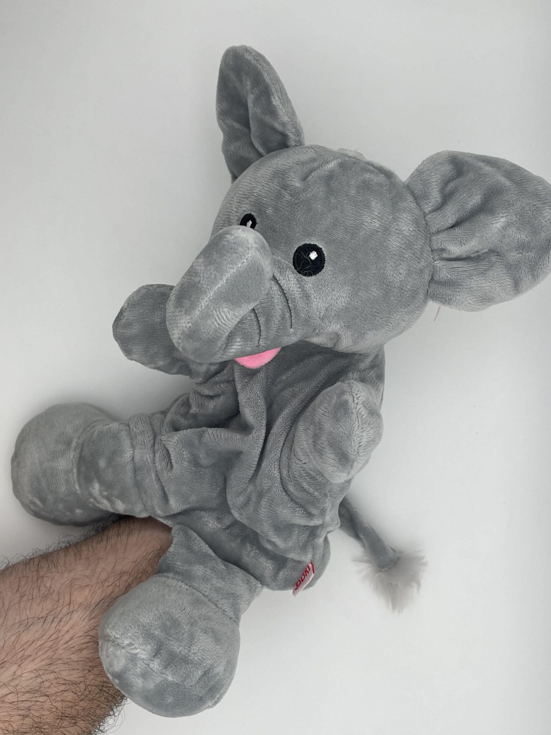 The Dida burattino a mano elefante 21x13x31 cm grigio