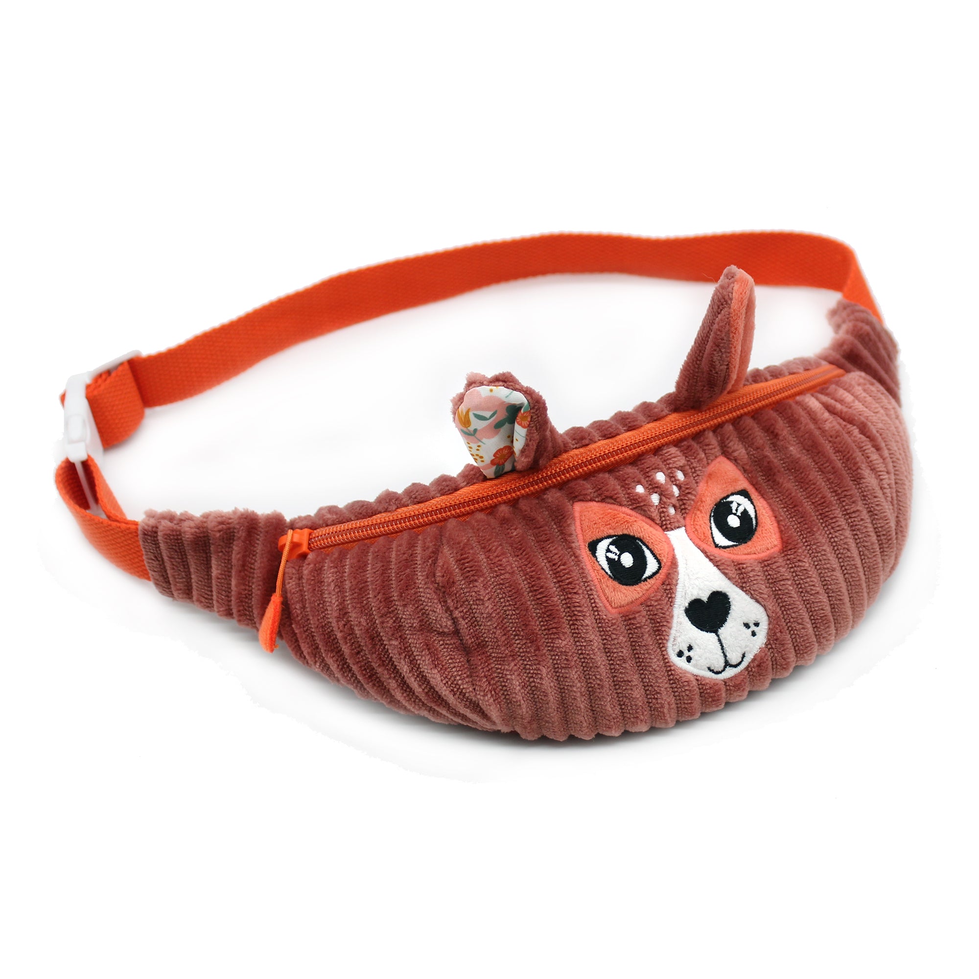 Les Deglingos Melimelos Cervo marsupio bambino terracotta velluto