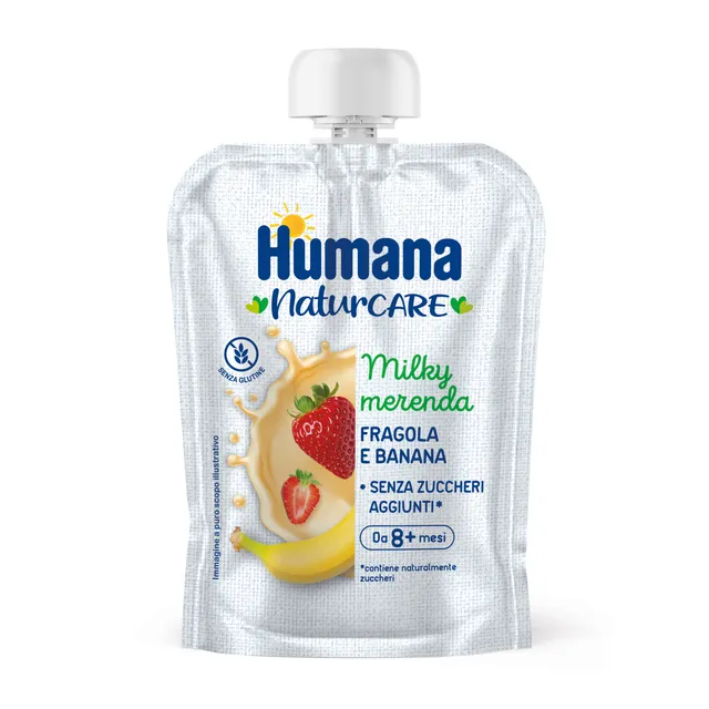 Humana Milkymerenda fragola banana yogurt 100 g 8 mesi