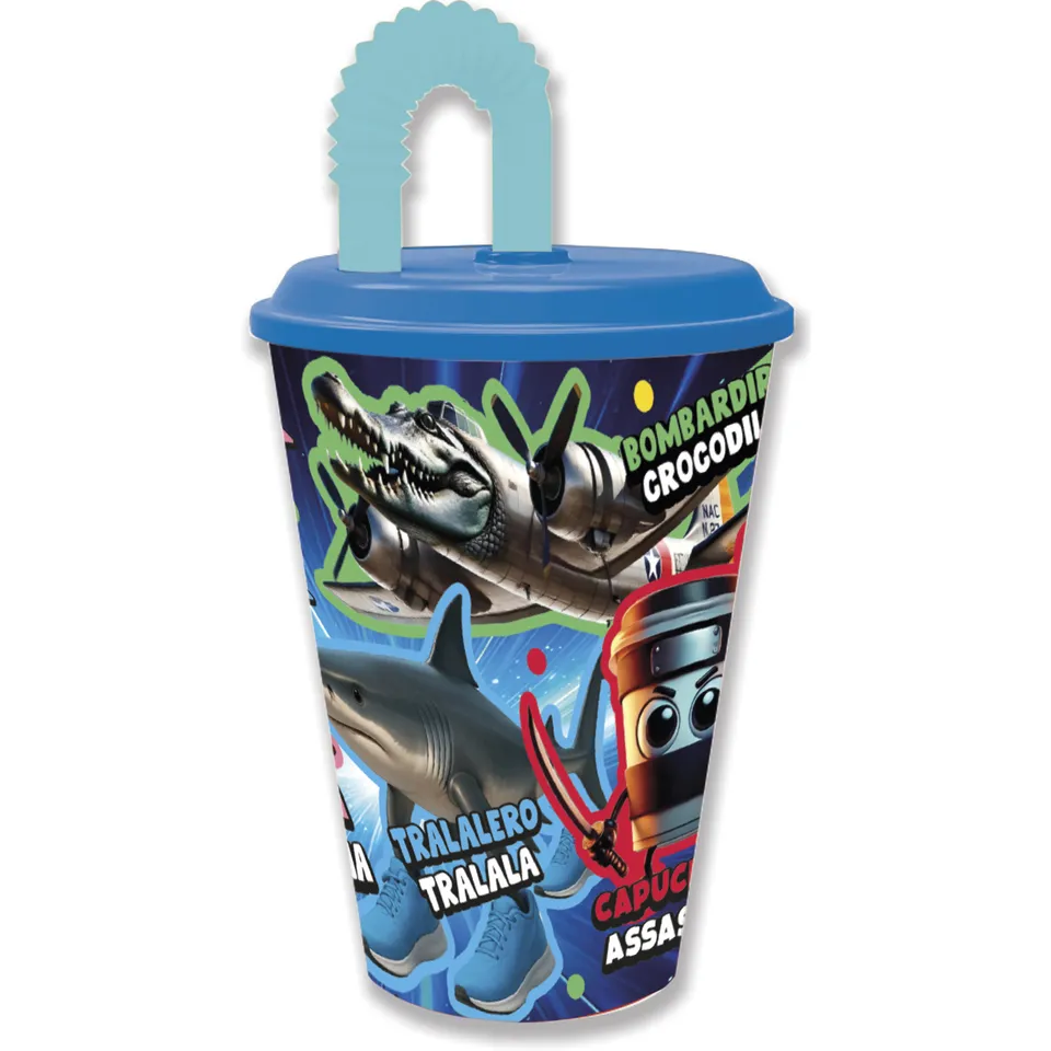 Brainrot Bicchiere con Cannuccia 430 ml Sport