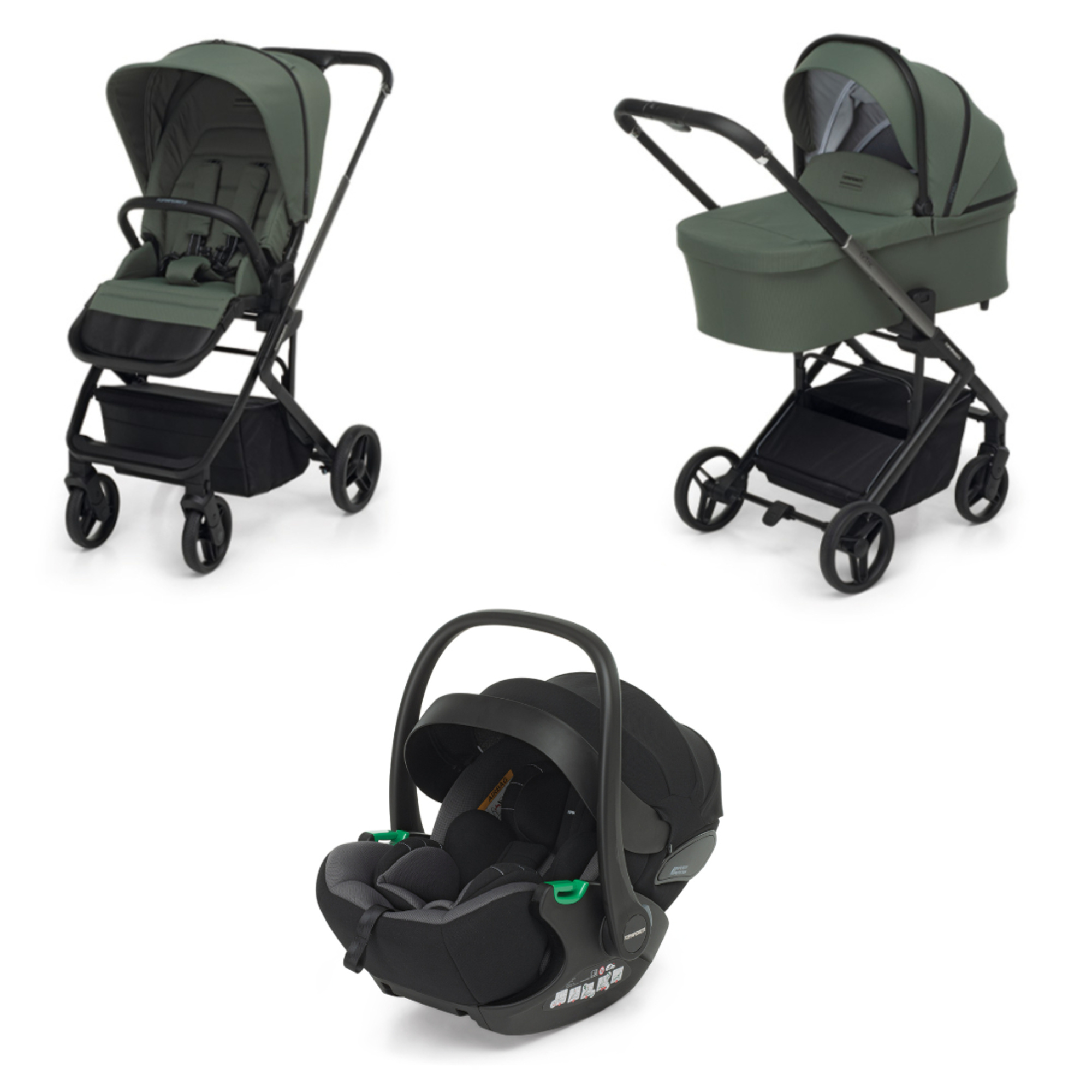 Foppapedretti TicToc i-Size trio olive + Rek Black passeggino
