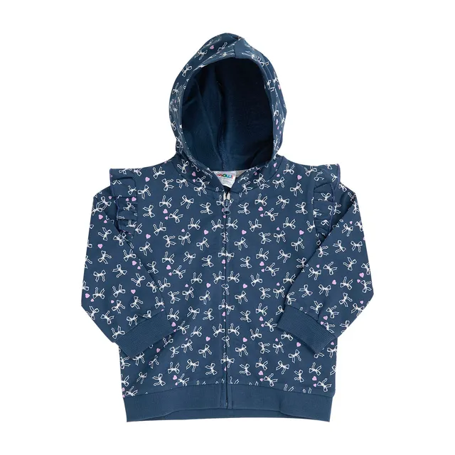 Toys Center Baby felpa bambina zip blu fiocchi