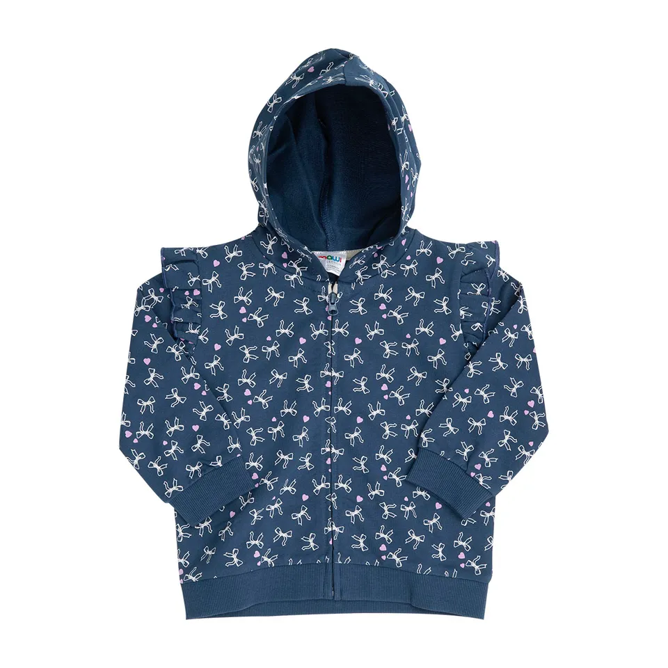 Toys Center Baby felpa bambina zip blu fiocchi