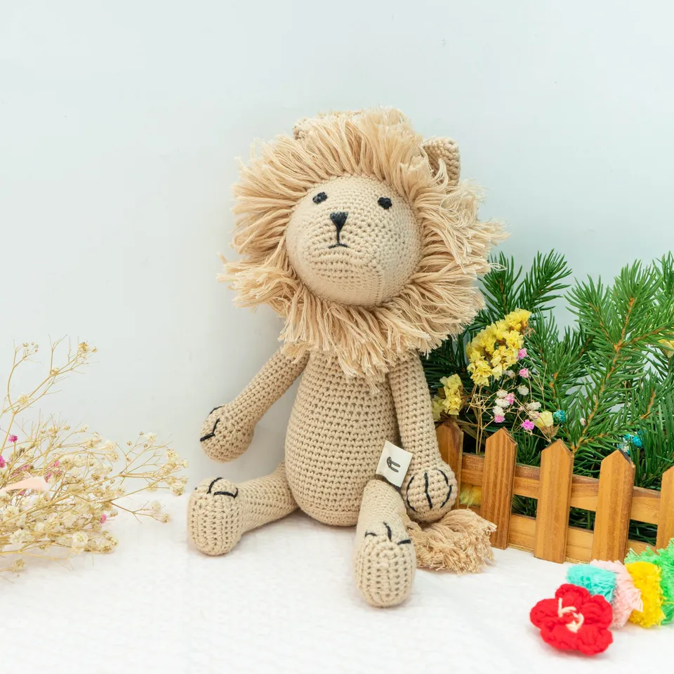 Piccoli Toys Vittorio peluche uncinetto leone cotone