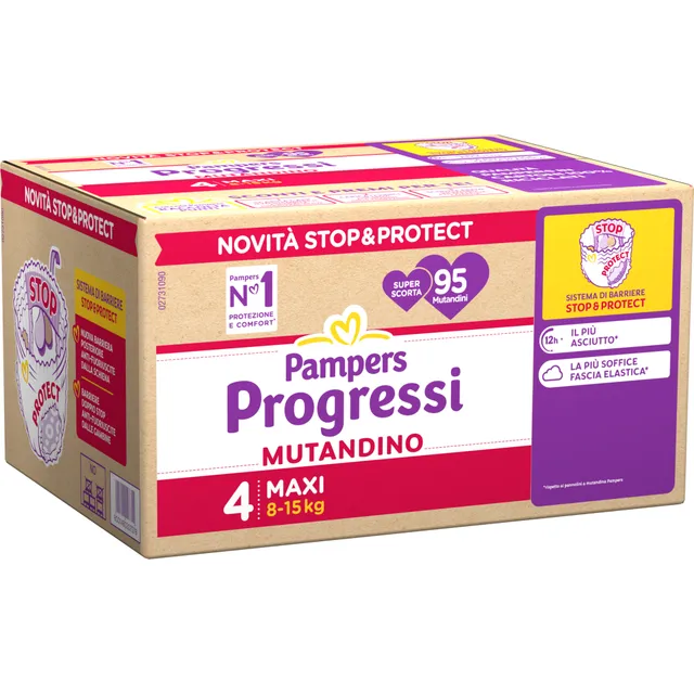 Pampers mutandino taglia 4 95 pz 8-15 kg
