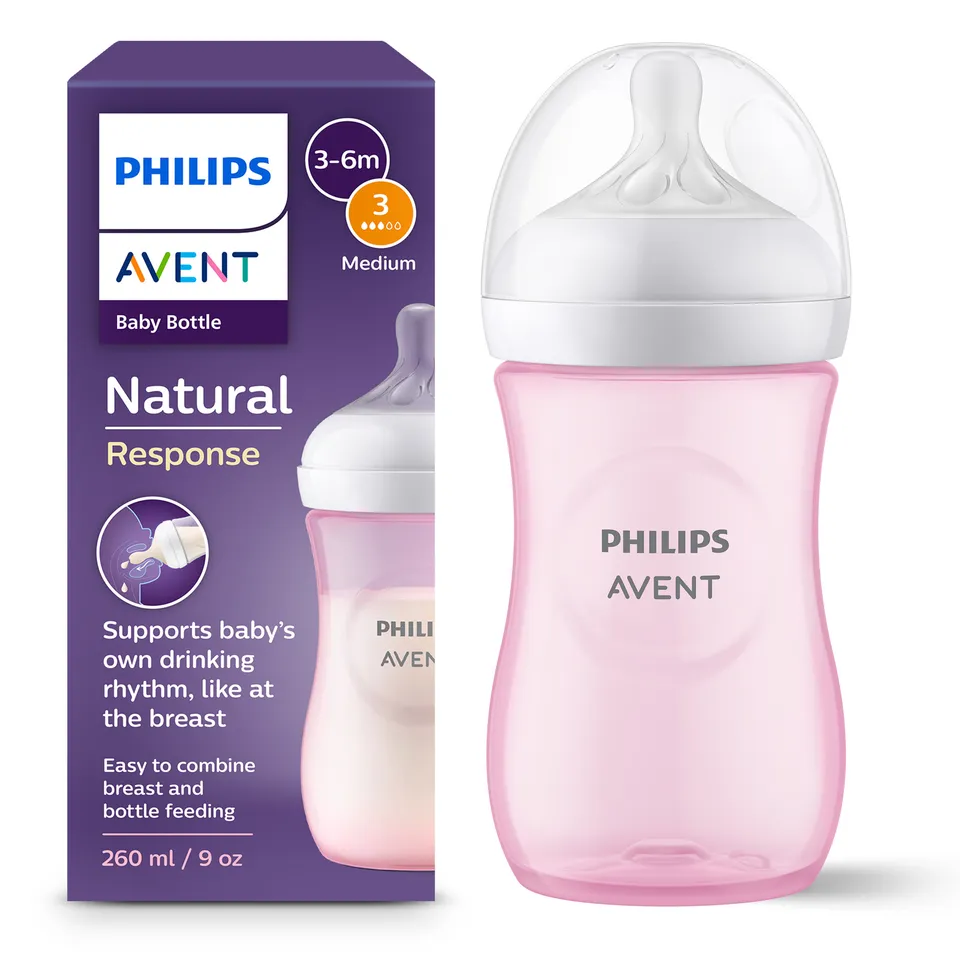 Philips Avent Natural Response biberon rosa 260 ml 3-6 mesi
