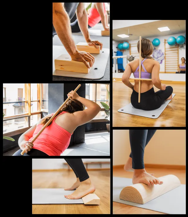 The Dida Kit Yoga Legno Naturale 7 Pezzi Postura