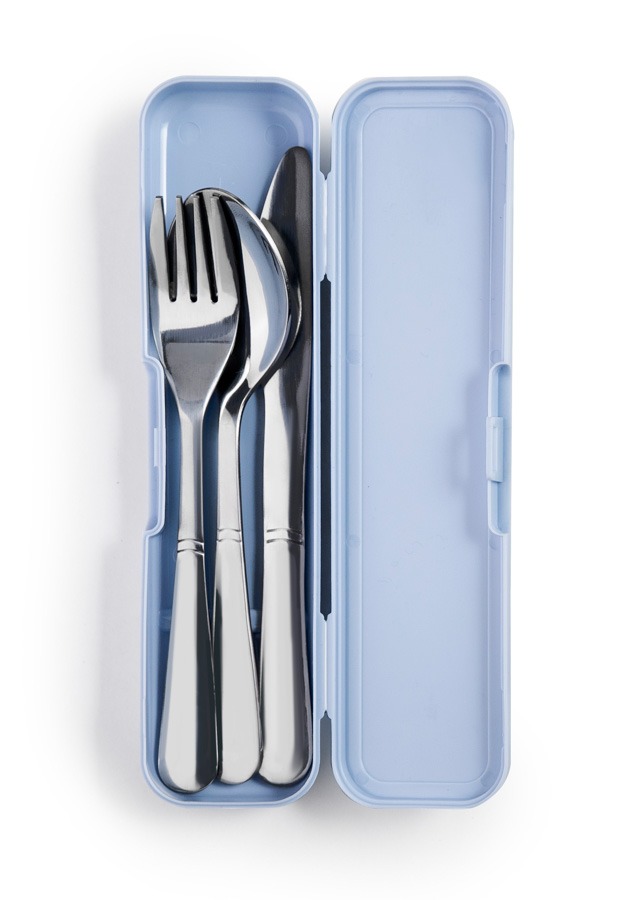 Lunch Away Set 3 Posate Acciaio con Astuccio 20 cm