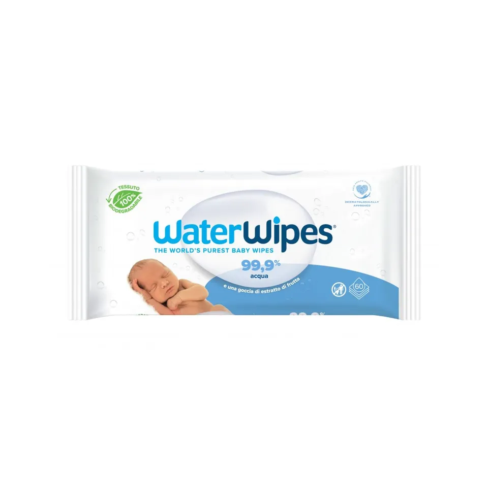 WaterWipes salviette neonato biodegradabili 60 pezzi acqua