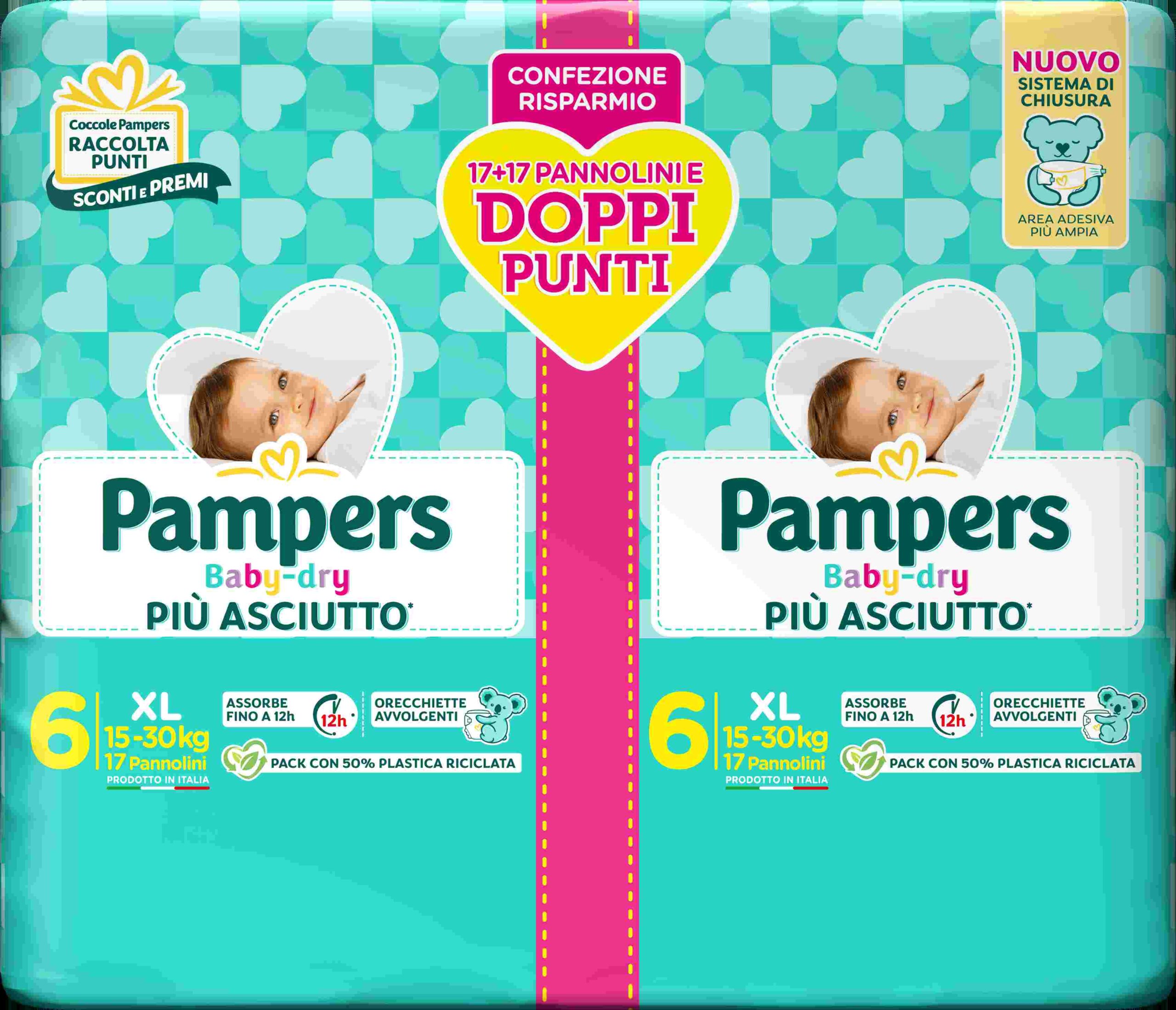 Pampers Baby-Dry Taglia 6 XL pannolini 15-30 kg 34 pz