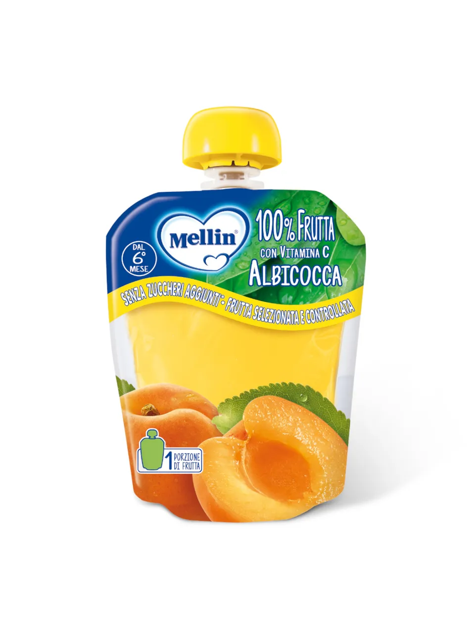 Mellin pouch albicocca 90 g 100% frutta 6 mesi