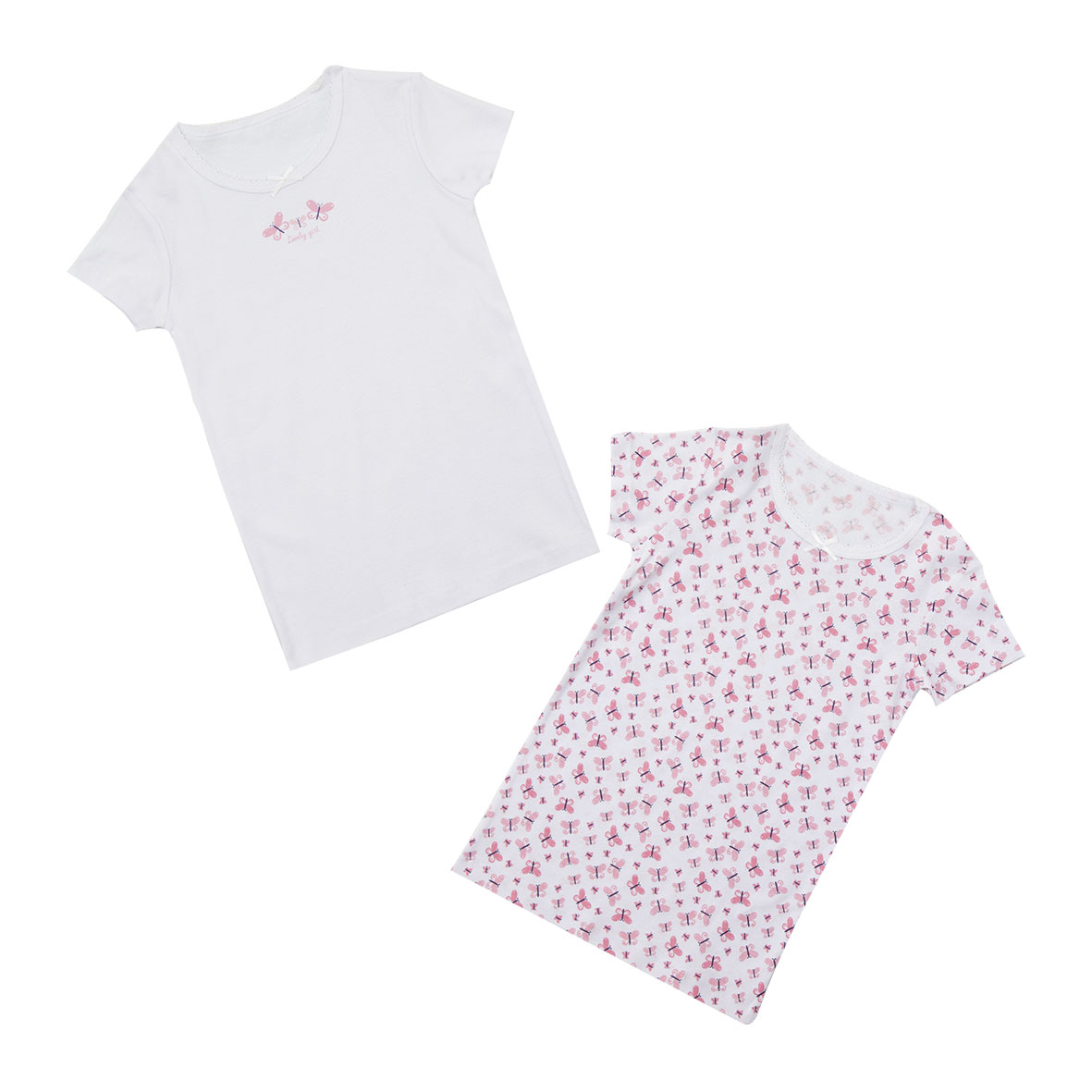 Mawi maglietta costina farfalle cotone 3A 2 pezzi