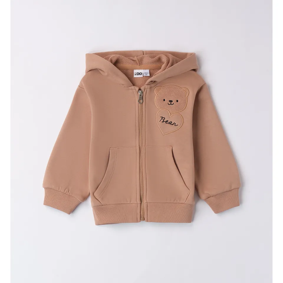 iDO Cardigan Felpa Biscotto felpa bambina zip tasche