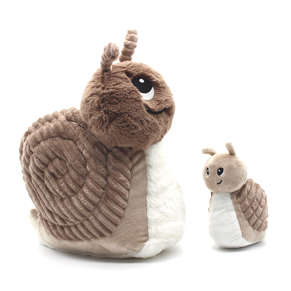 Les Déglingos Ptipotos Speedou peluche lumaca marrone mamma bebè