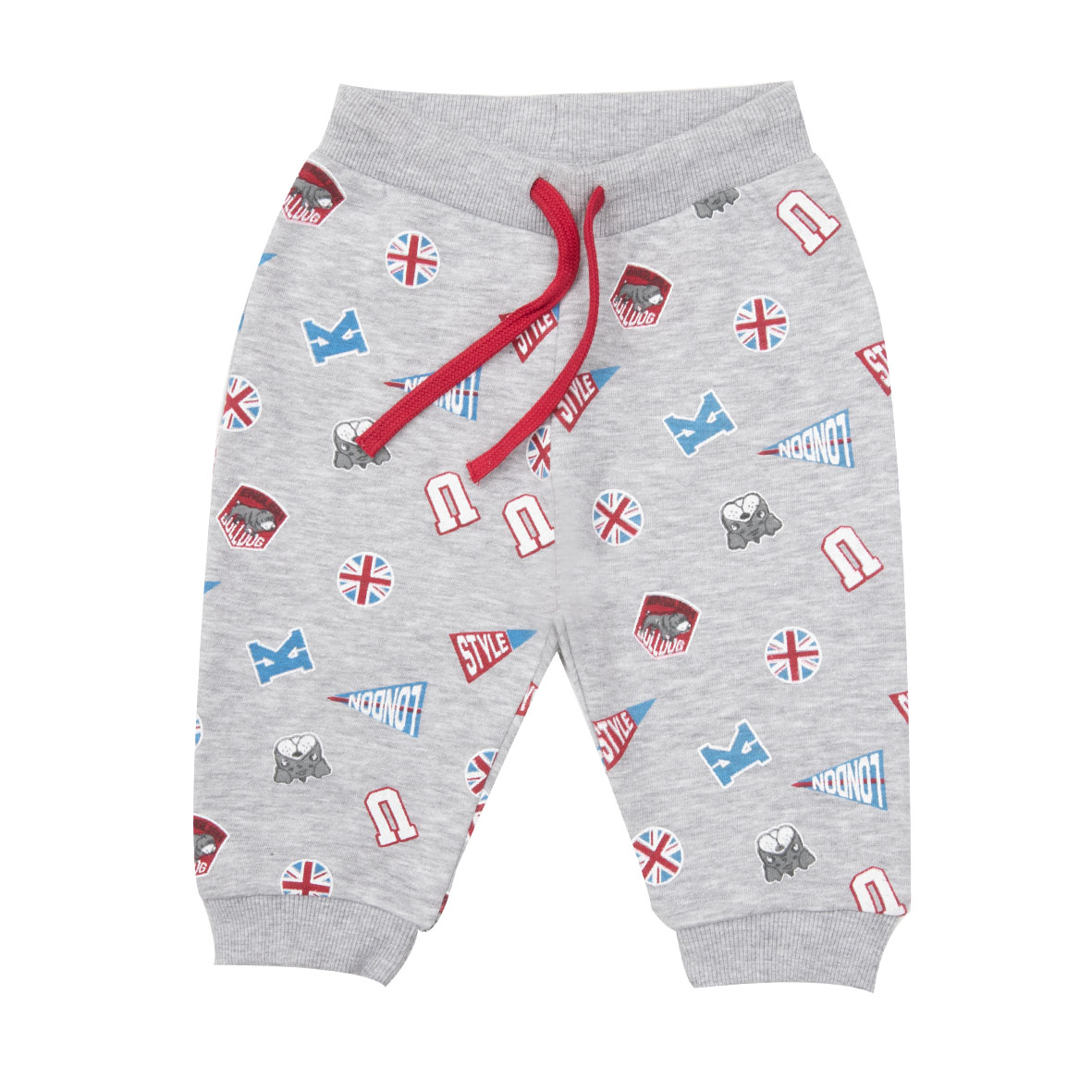 Toys Center Baby pantalone felpato bimbo grigio bandiere