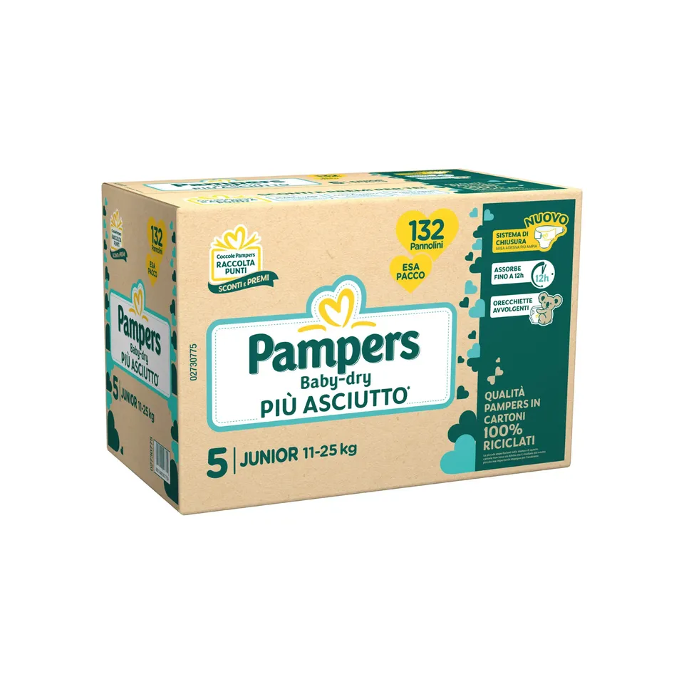 Pampers Baby-Dry pannolino taglia 5 11-25 kg 132 pz