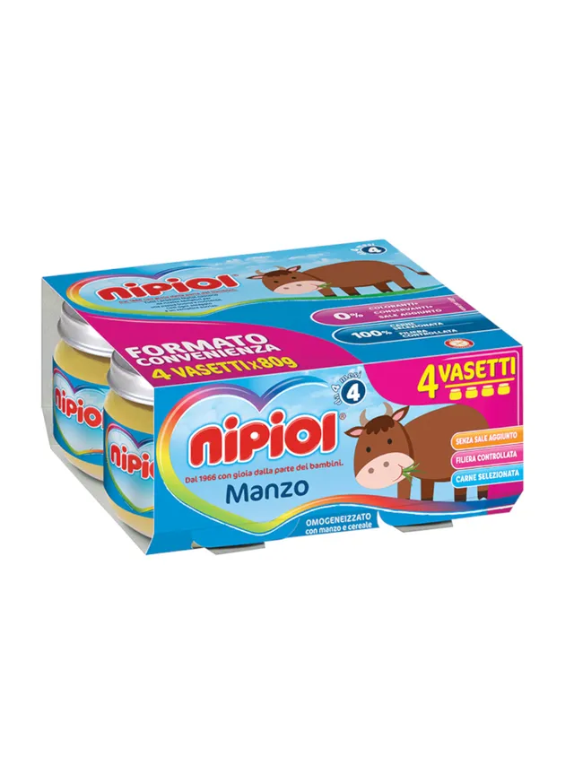 Nipiol omogeneizzato manzo 4x80g dal 4° mese