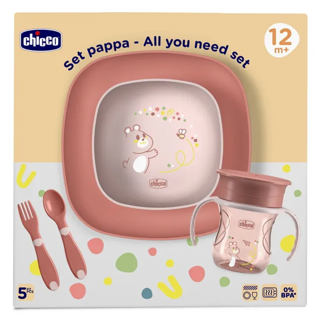 Chicco Set Pappa 12m+ rosa per svezzamento