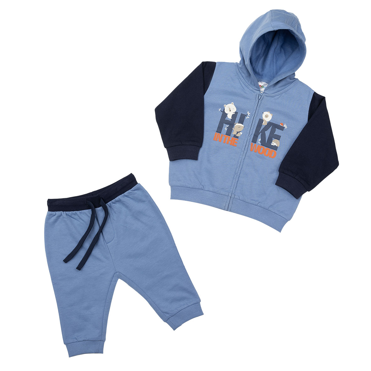 Mawi jogging felpa con cappuccio blu stampa