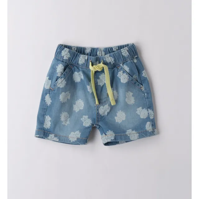 iDO Dino Short Neonato Chambray Cotone Elasticizzato