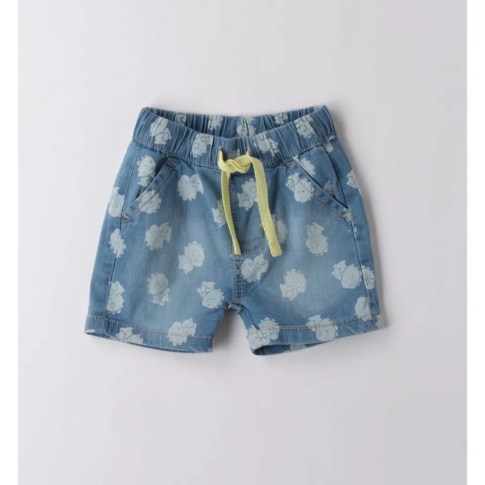 iDO Dino Short Neonato Chambray Cotone Elasticizzato
