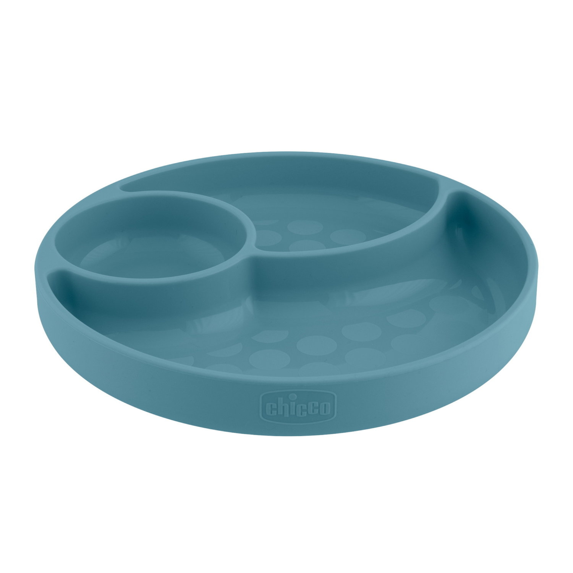 Chicco Piatto Porzionato Azzurro Piatto Silicone 12M+