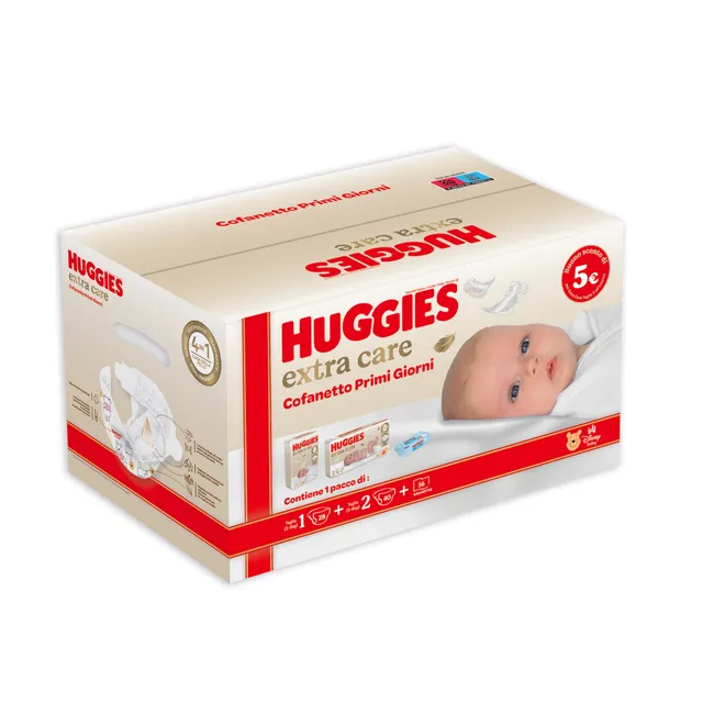 Huggies Extra Care starter kit taglia 1 e 2 124 pz