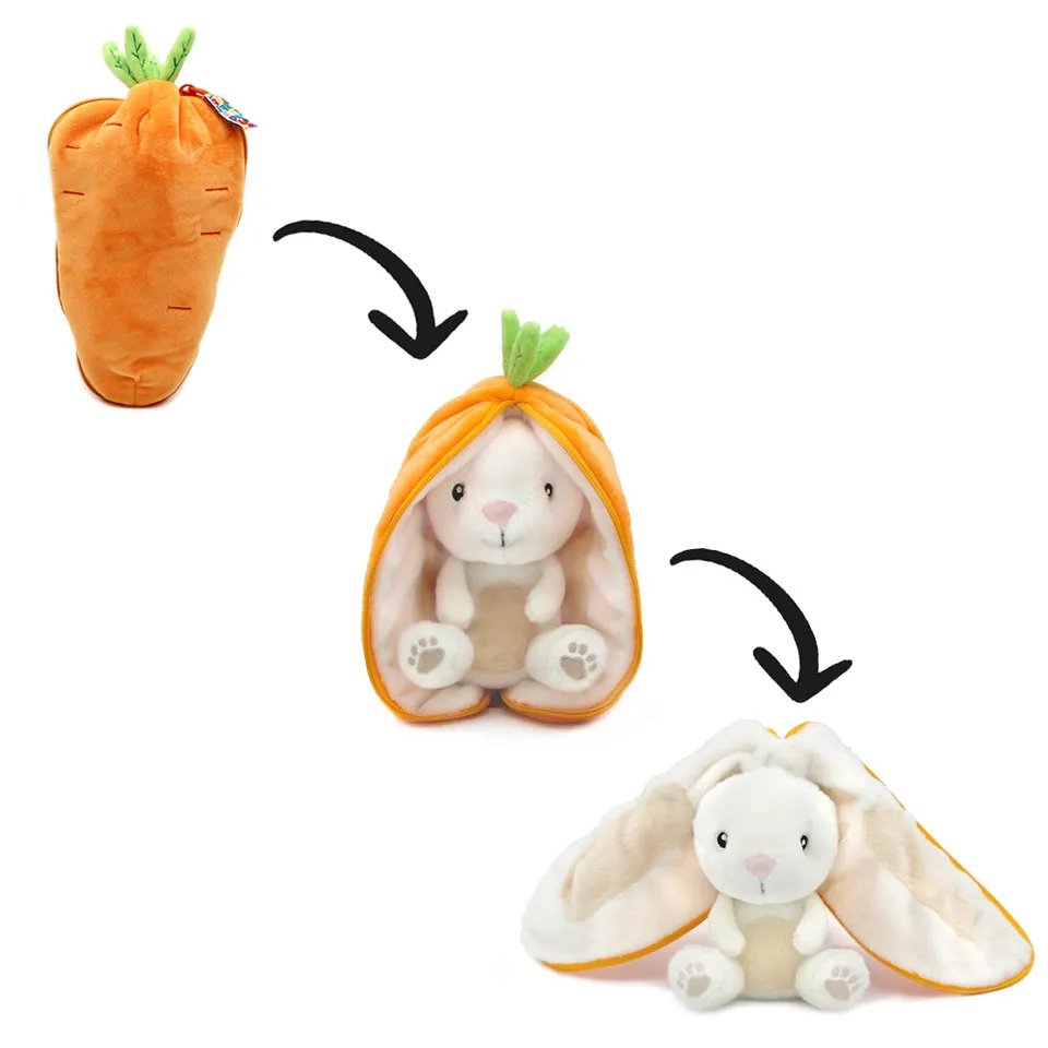 Les Deglingos Flipetz Gadget Peluche Coniglio Carota Reversibile
