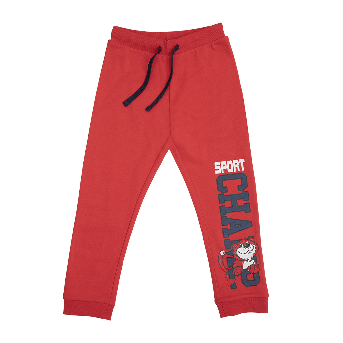Pantalone lungo rosso bambino stampa big size coulisse