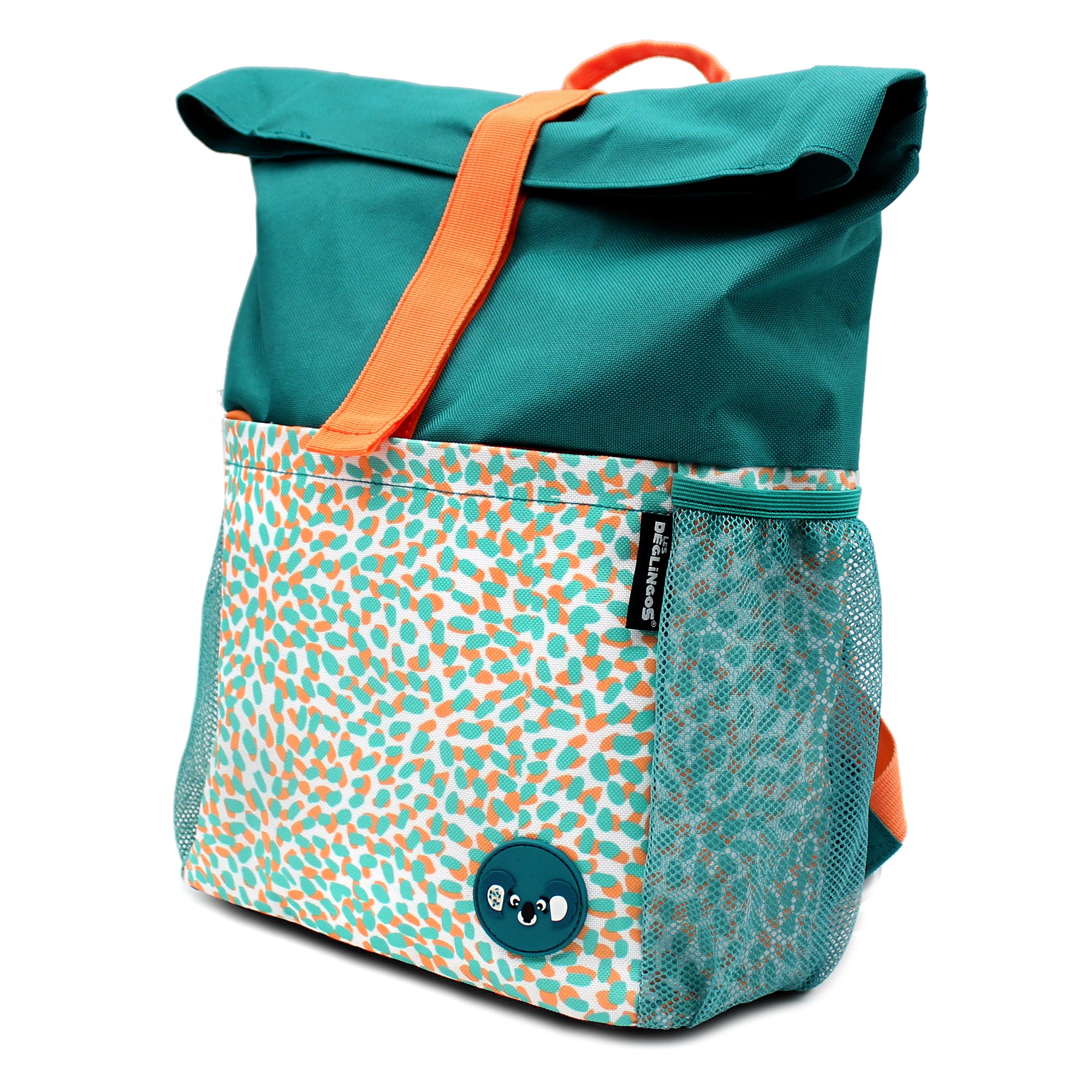 Les Deglingos Berlingos zaino rolltop koala blu verde scuola