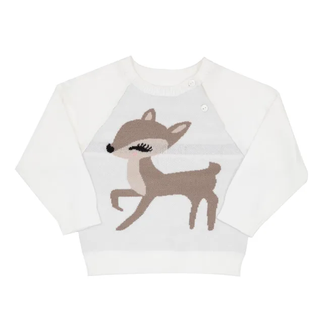 Toys Center Baby Maglia Tricot Raglan Bimba Panna Cerbiatto