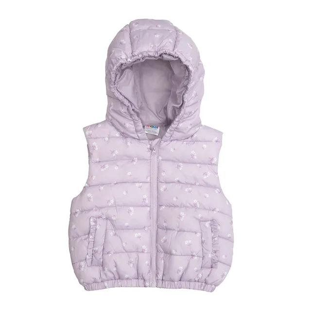 Toys Center Baby gilet imbottito bimba lilla con cappuccio