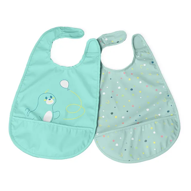 Chicco bavaglini pappa impermeabili azzurro 6m+ 2 pz tasca