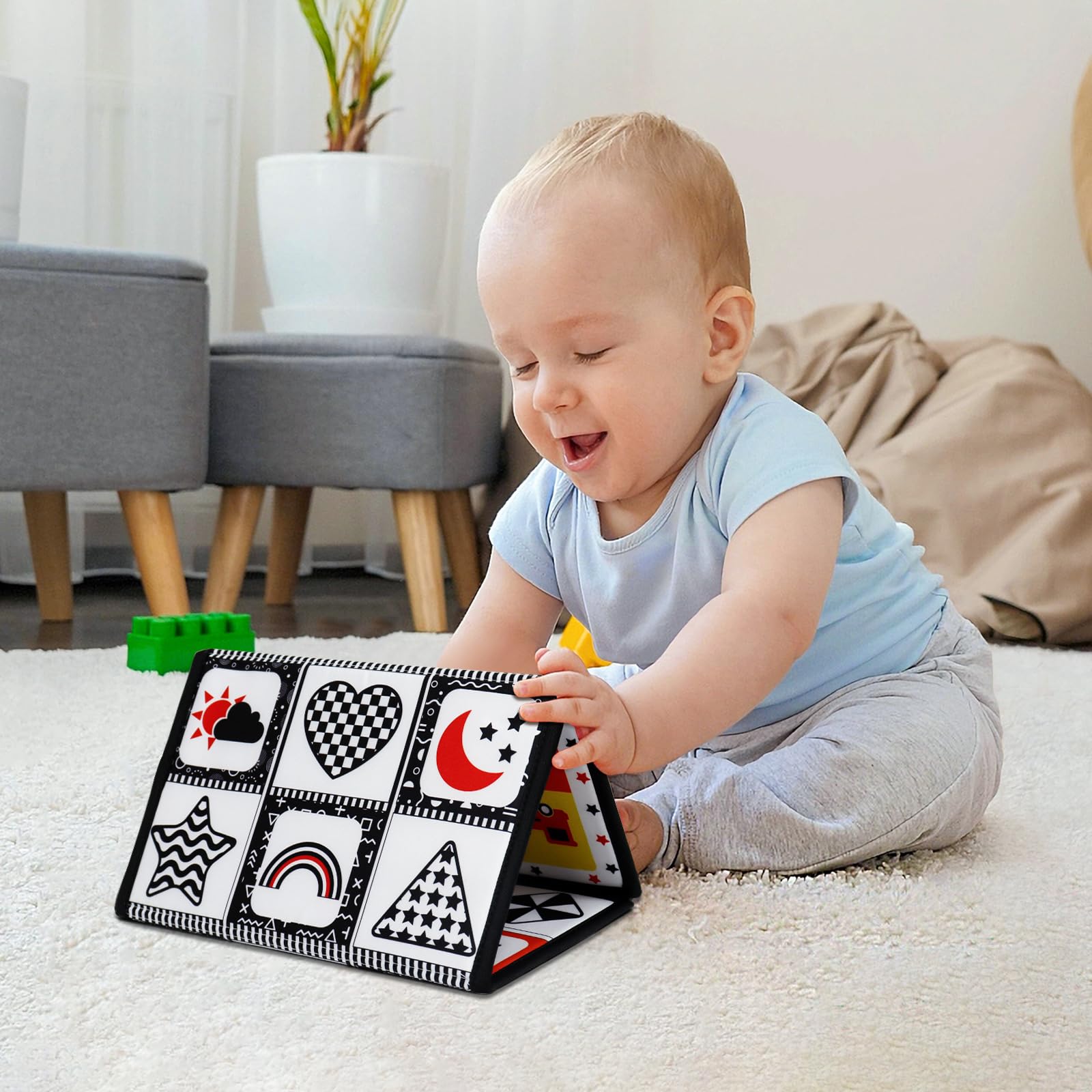 Dr.Rapeti Specchio da pavimento tummy time bianco e nero