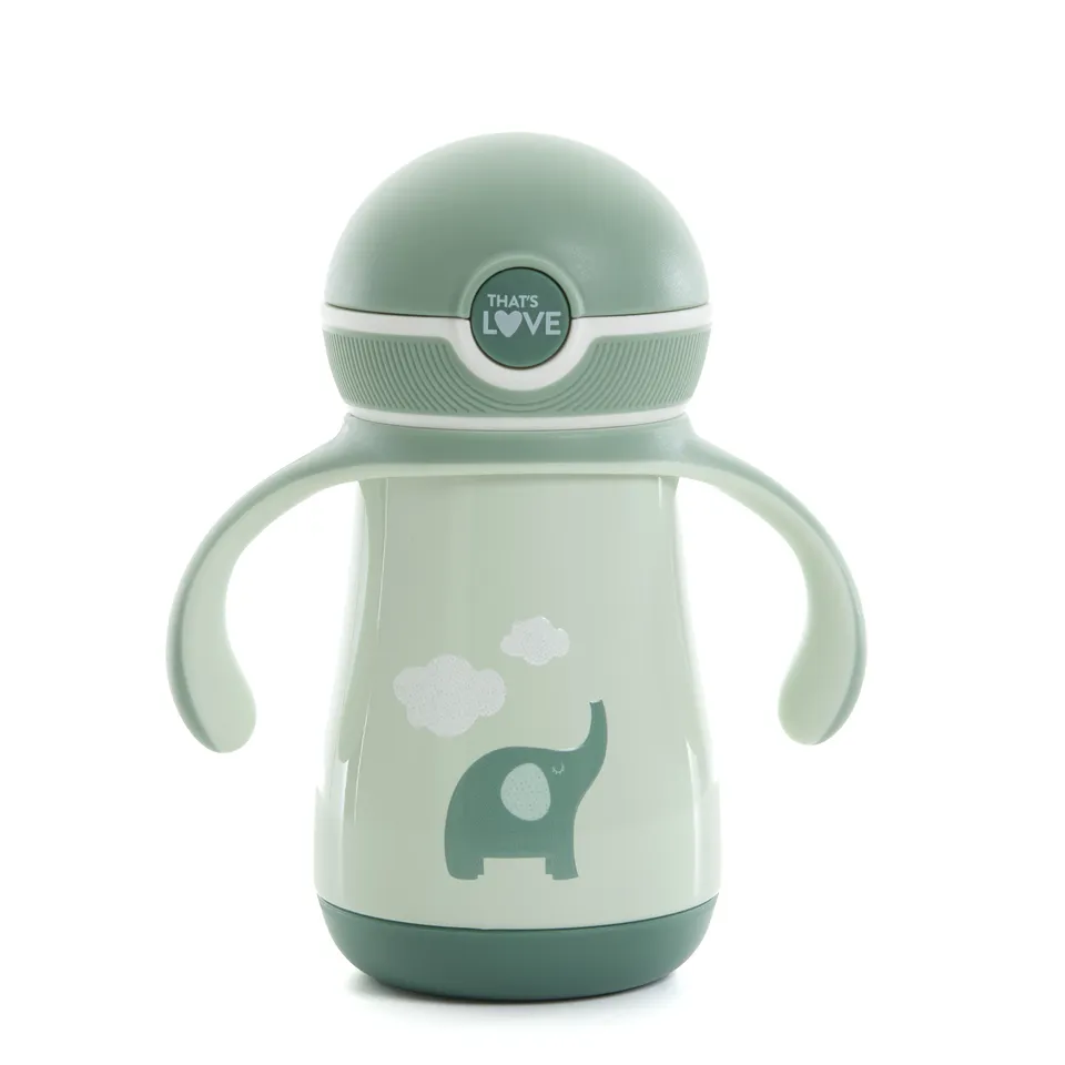 That's Love Elephant tazza inox 260ml con cannuccia 15m+