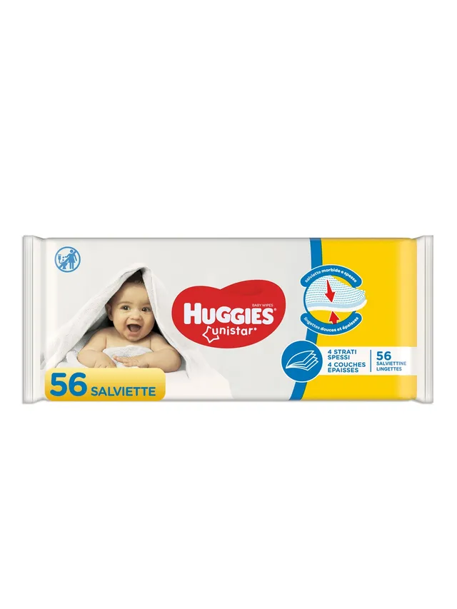 Huggies Unistar Salviette Umidificate 56 pz Senza Alcool