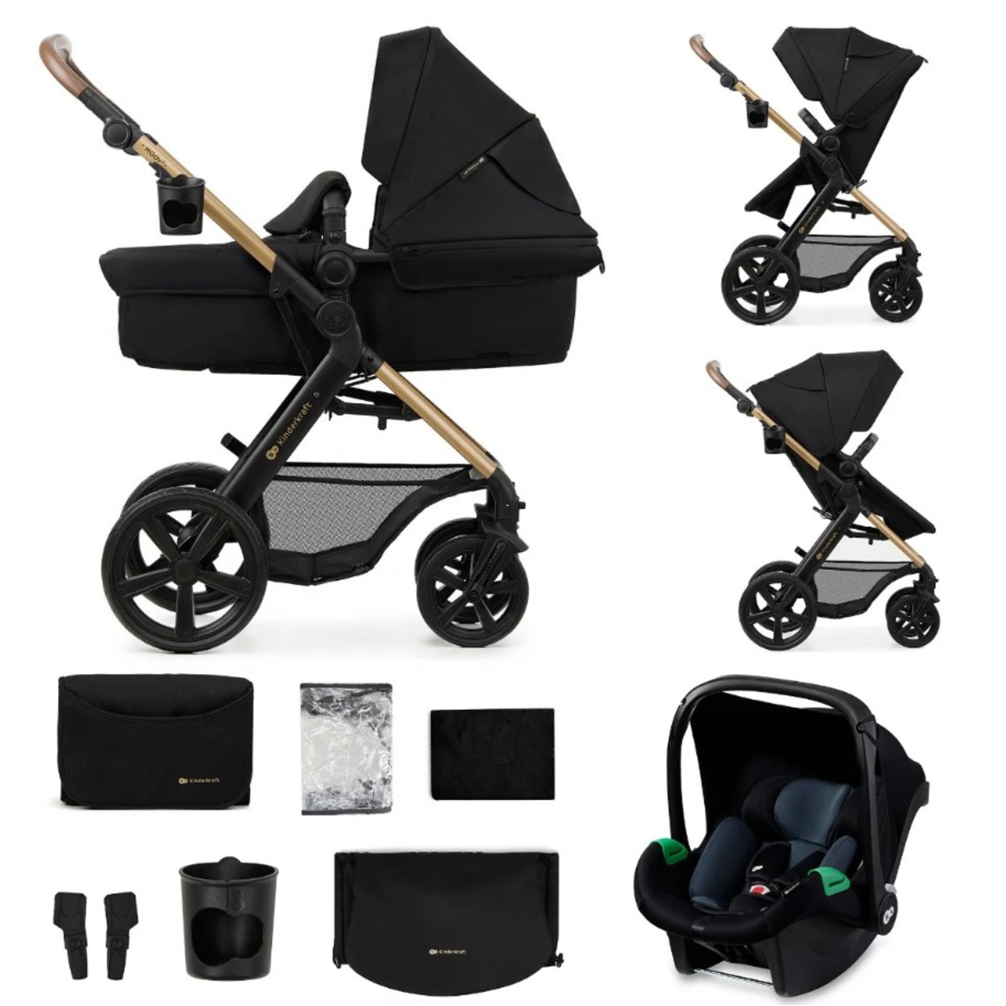 Kinderkraft Moov 2 Trio passeggino Pure Black 27 kg