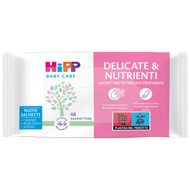 HiPP salviettine delicate nutrienti 48 pezzi pelle delicata