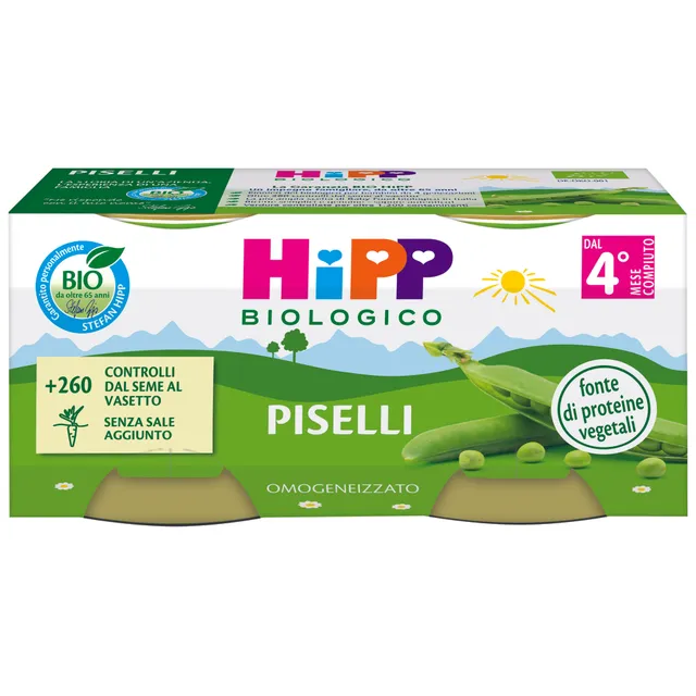 HiPP Biologico Omogeneizzato Piselli Bio 2x80g