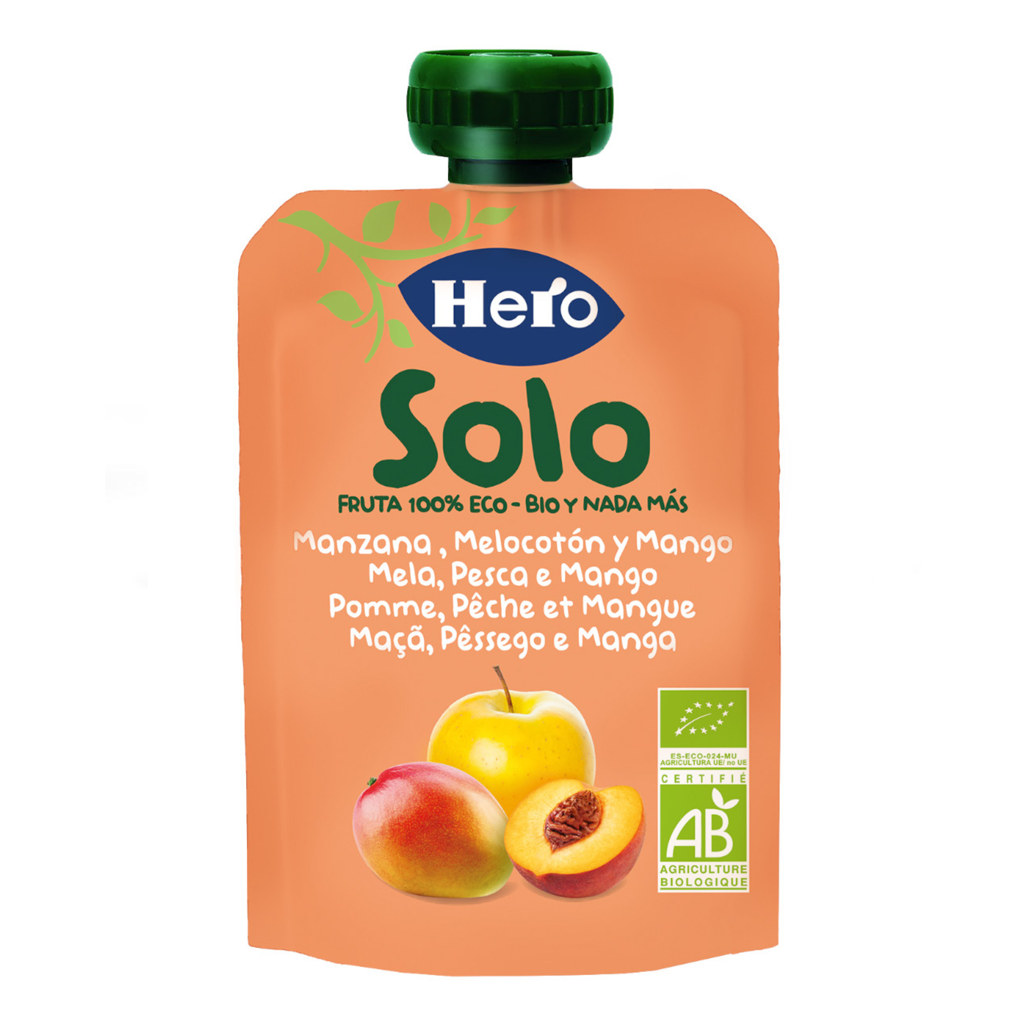 Hero Solo pouch mela pesca mango bio 100 g 4 mesi